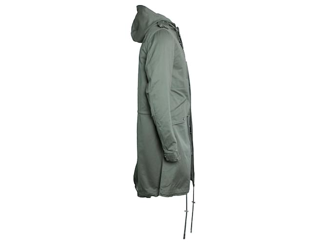 Balmain, parka con capucha de algodón verde - vista 3