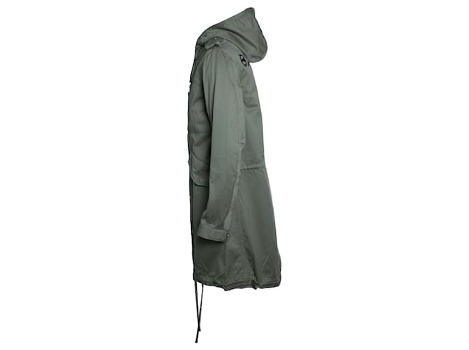 Balmain, parka con capucha de algodón verde - vista 4