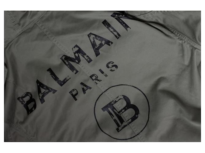 Balmain, parka con capucha de algodón verde - vista 5