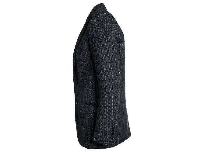 Schwarz-weißer Tweed-Blazer von Saint Laurent, 2019 - Ansicht 2