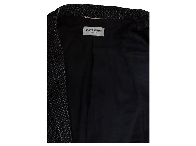 Schwarz-weißer Tweed-Blazer von Saint Laurent, 2019 - Ansicht 6