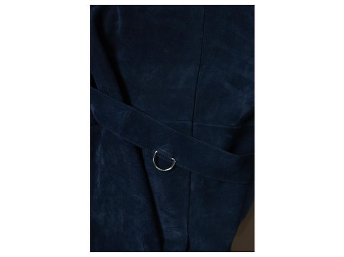 Casaco trench de camurça azul Alexander McQueen - vista 5