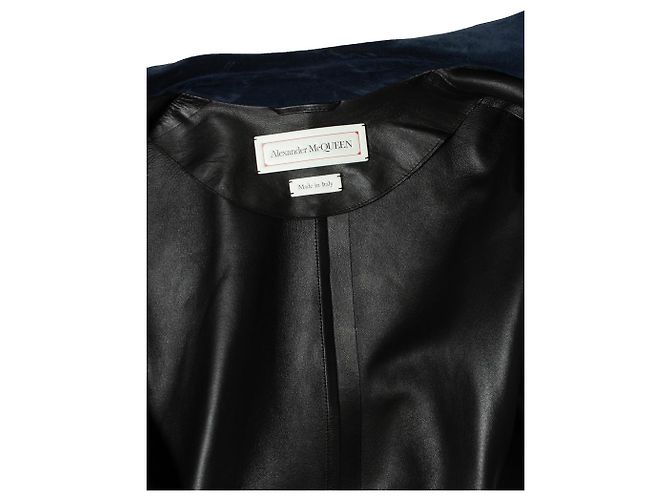 Casaco trench de camurça azul Alexander McQueen - vista 6