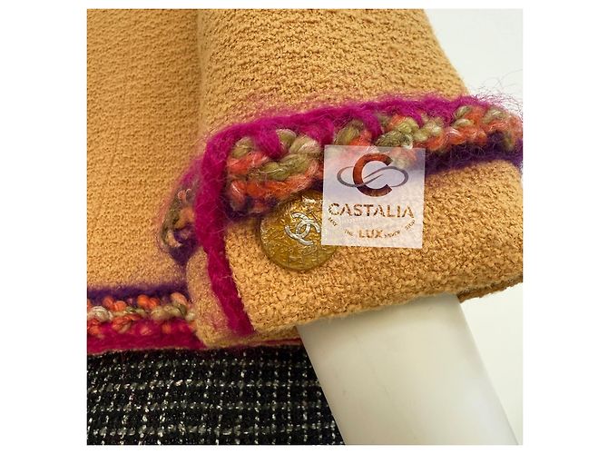 Chanel Verspielt audace Tweedjacke Supermarkt 36 FR Senf - Ansicht 13