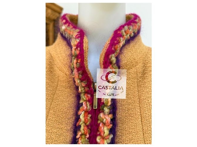 Chanel Verspielt audace Tweedjacke Supermarkt 36 FR Senf - Ansicht 15