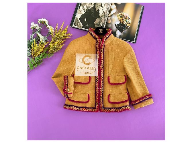 Chanel Verspielt audace Tweedjacke Supermarkt 36 FR Senf - Ansicht 2