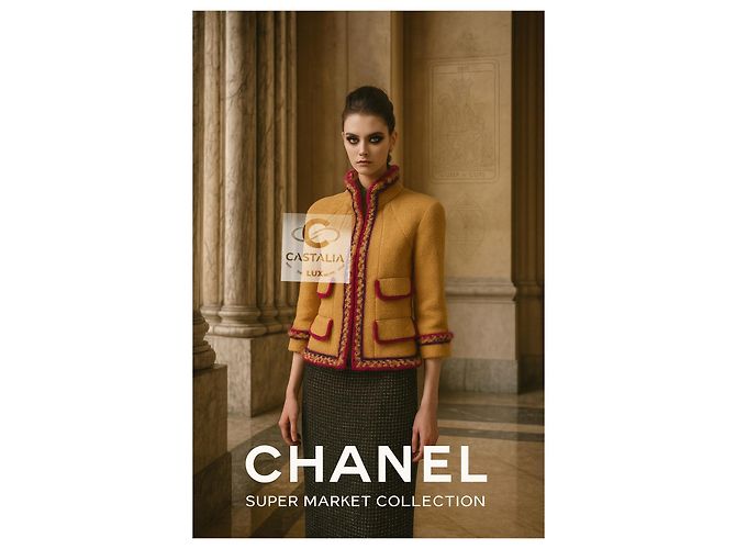 Chanel Verspielt audace Tweedjacke Supermarkt 36 FR Senf - Ansicht 3