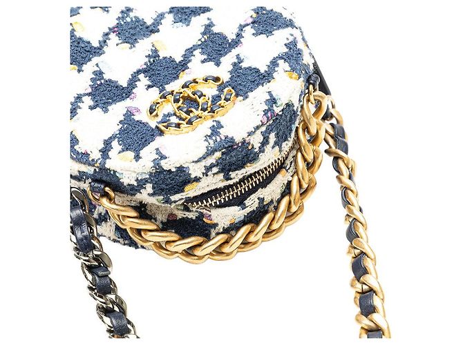 Borsa 2 in 1 Chanel19 in pelle tweed AP0945 Bianco - vista 4