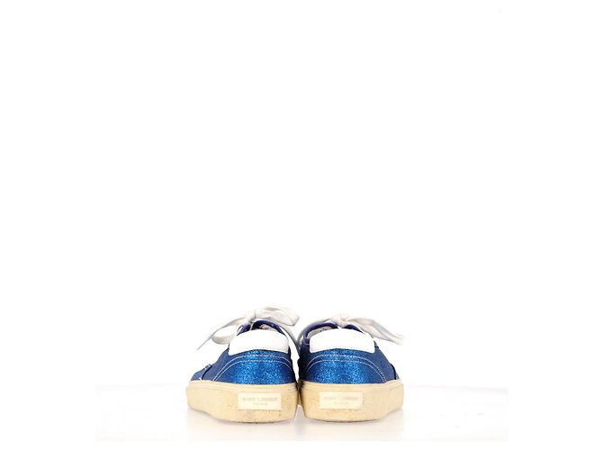Sneakers basse Saint Laurent in glitter blu - vista 15