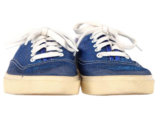 Sneakers basse Saint Laurent in glitter blu - vista 2