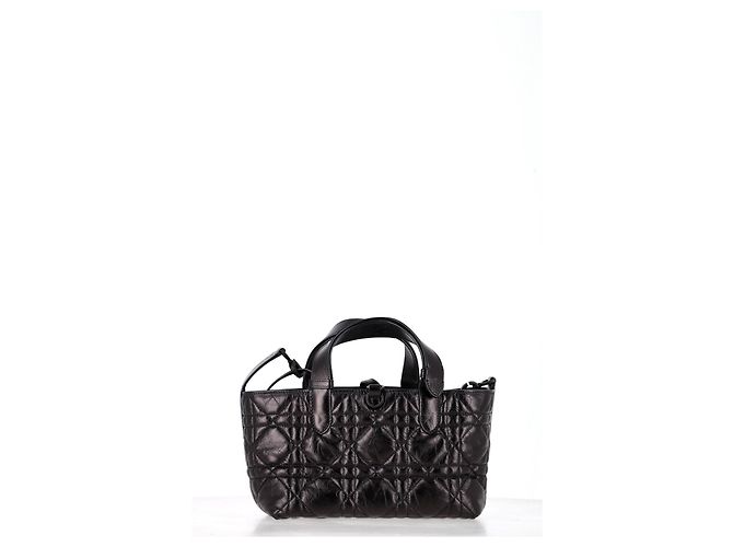 Sac à main Dior Small Toujours Macrocannage en cuir noir - vue 13
