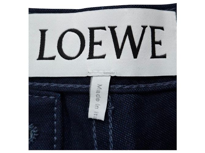 Jeans plissados de cintura alta Loewe em denim azul Azul claro - vista 3