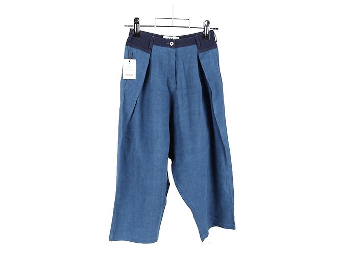 Jeans plissados de cintura alta Loewe em denim azul Azul claro - vista 4