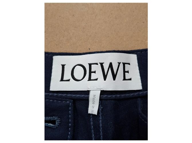 Jeans plissados de cintura alta Loewe em denim azul Azul claro - vista 6