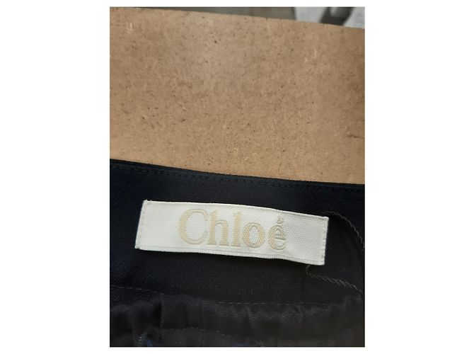 Pantalones con cordón Chloé en poliéster azul marino - vista 6