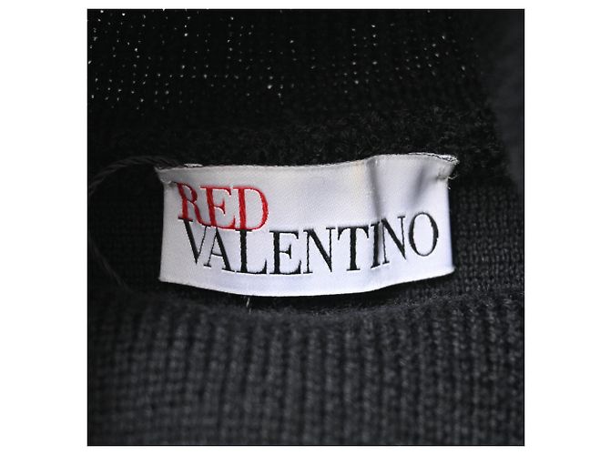 RED Valentino Rollkragen-Cape-Pullover aus schwarzer Viskose - Ansicht 4