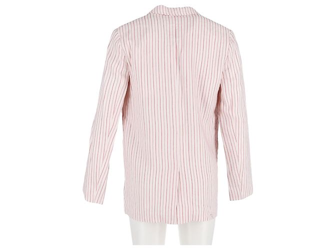 Blazer Woven Leto a Rayas de Vanessa Bruno en Lino Blanco - vista 6