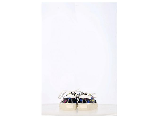 Saint Laurent bedruckte Low-Top-Sneaker aus schwarzem Leder - Ansicht 15
