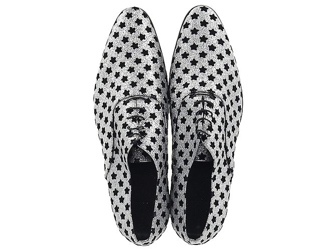 Oxfords con estampado de estrellas de Saint Laurent en purpurina plateada - vista 3