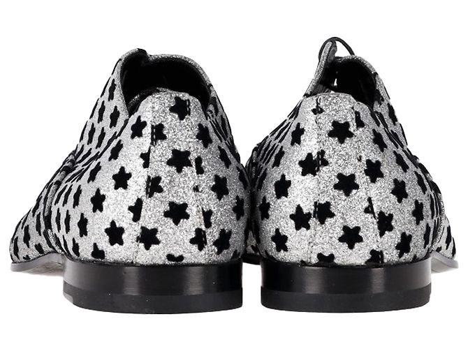 Oxfords con estampado de estrellas de Saint Laurent en purpurina plateada - vista 5