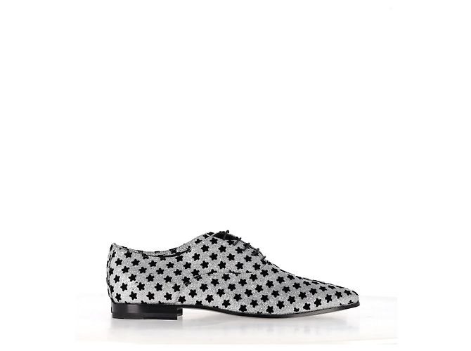 Oxfords con estampado de estrellas de Saint Laurent en purpurina plateada - vista 7