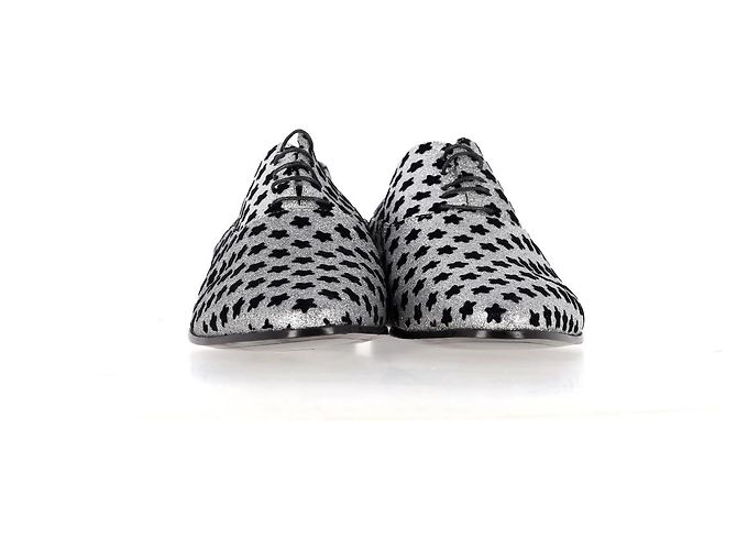 Oxfords con estampado de estrellas de Saint Laurent en purpurina plateada - vista 8