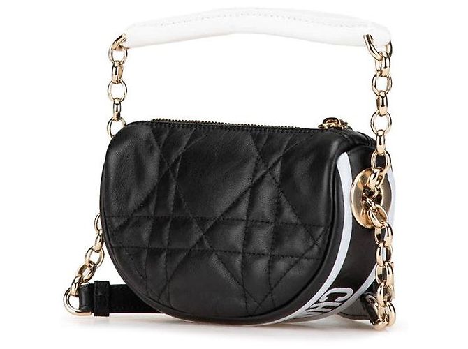 Christian Dior Borsa 2 in 1 Dior Vibe Cannage in pelle Nero - vista 2