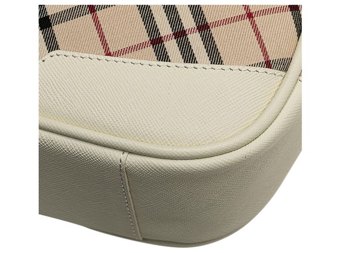 Borsa a tracolla Burberry Beige Nova Check Canvas - vista 10