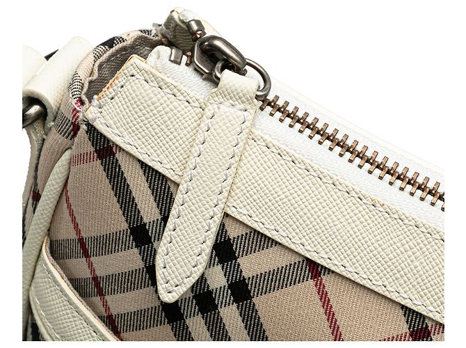 Borsa a tracolla Burberry Beige Nova Check Canvas - vista 8