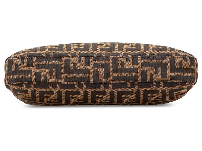 Borsa a spalla in tela Zucca marrone Fendi - vista 3