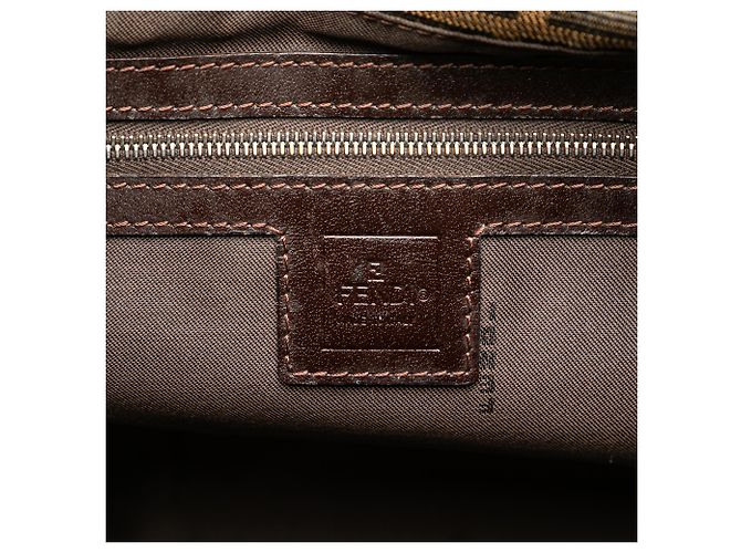 Borsa a spalla in tela Zucca marrone Fendi - vista 5