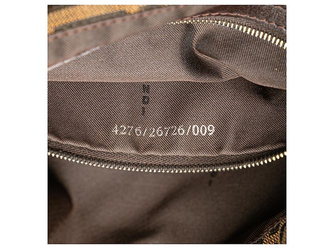 Borsa a spalla in tela Zucca marrone Fendi - vista 6