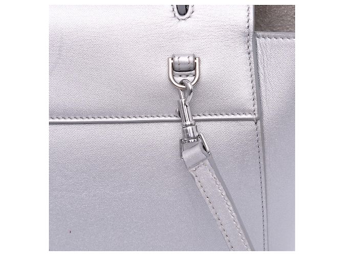 Belt Bag Céline Borsa a cintura in pelle di vitello laminata argento Celine - vista 10