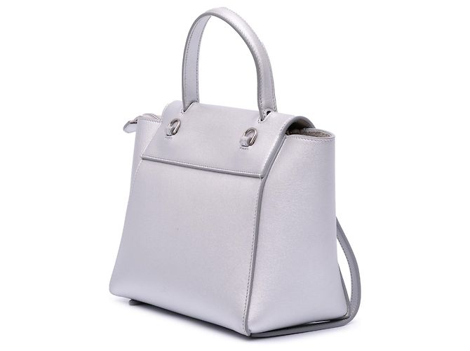 Belt Bag Céline Borsa a cintura in pelle di vitello laminata argento Celine - vista 2