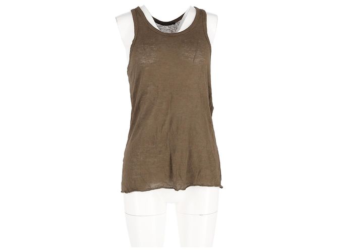 Haider Ackermann Tank Top in Brown Cotton Red - view 4