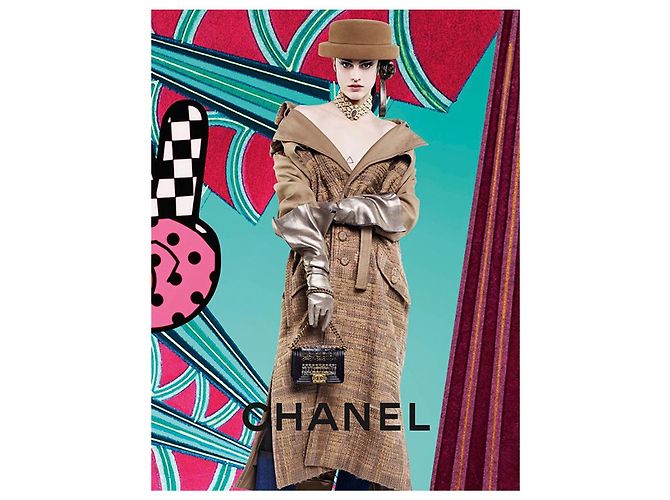 Chanel Abrigo de tweed beige con cinta 34 FR - vista 4