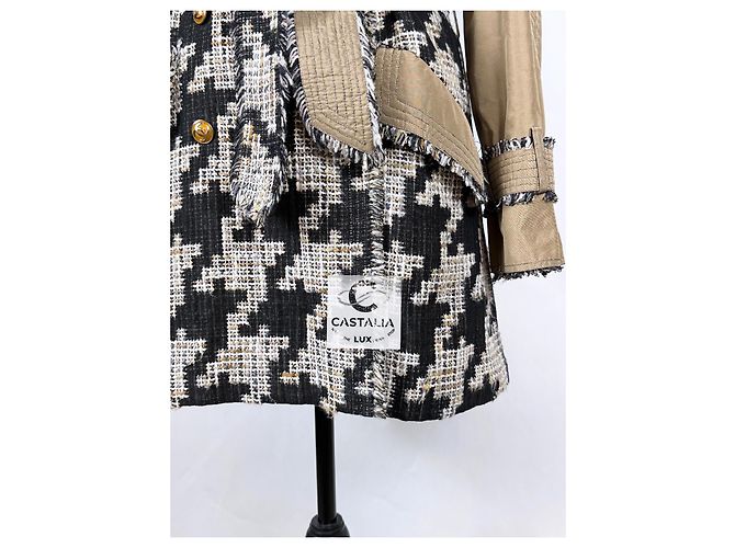 Chanel Trench em tweed pied-de-poule Connoisseurs Gem 2005 36 FR Caqui - vista 15
