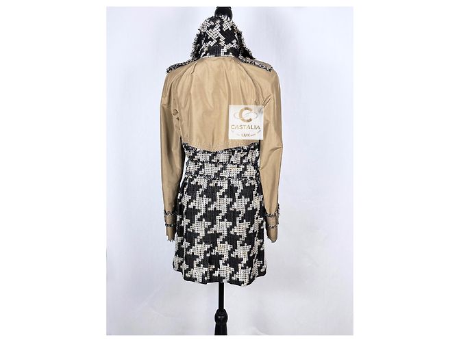 Chanel Trench em tweed pied-de-poule Connoisseurs Gem 2005 36 FR Caqui - vista 16