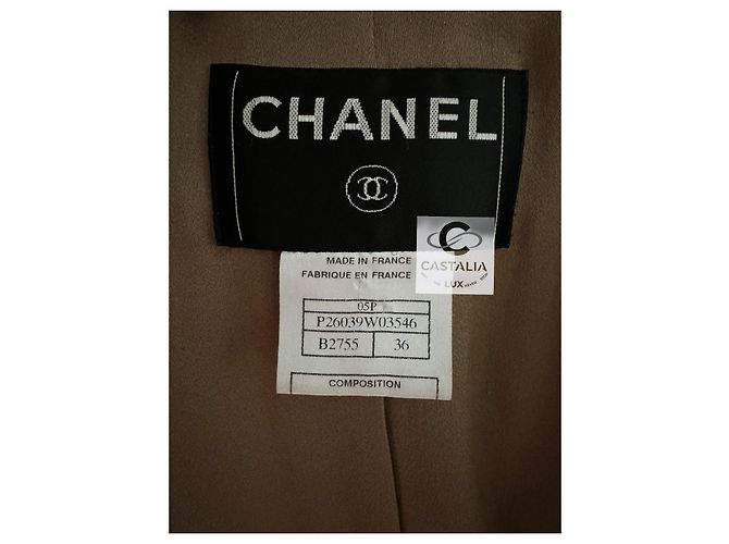 Chanel Trench em tweed pied-de-poule Connoisseurs Gem 2005 36 FR Caqui - vista 18
