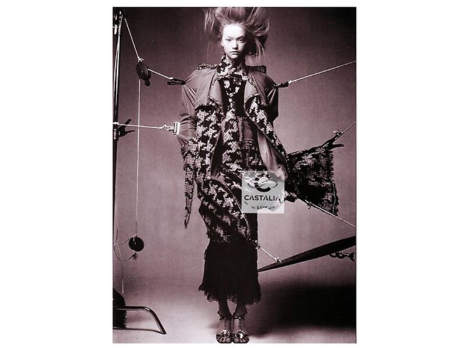 Chanel Trench em tweed pied-de-poule Connoisseurs Gem 2005 36 FR Caqui - vista 7