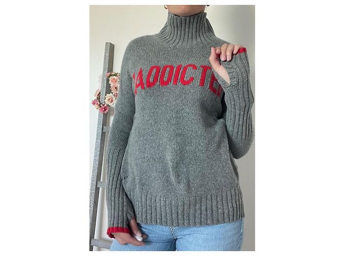 Zadig & Voltaire Jersey de lana merino gris - vista 2
