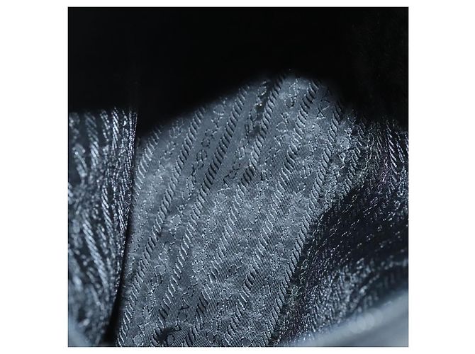 Borsa a spalla PRADA in nylon nero argento autentica bs26020 - vista 11