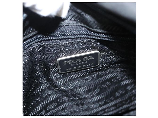 Borsa a spalla PRADA in nylon nero argento autentica bs26020 - vista 18