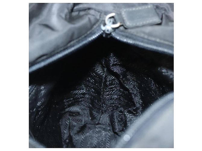 Borsa a spalla PRADA in nylon nero argento autentica bs26020 - vista 19