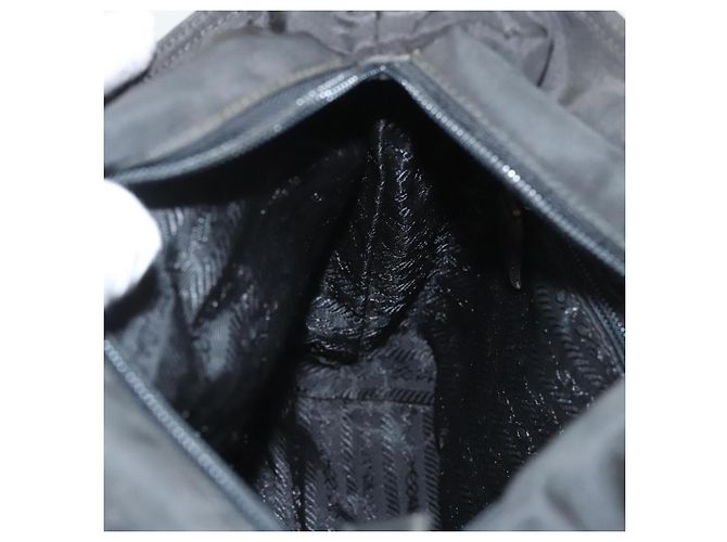 Borsa a spalla PRADA in nylon nero argento autentica bs26020 - vista 20