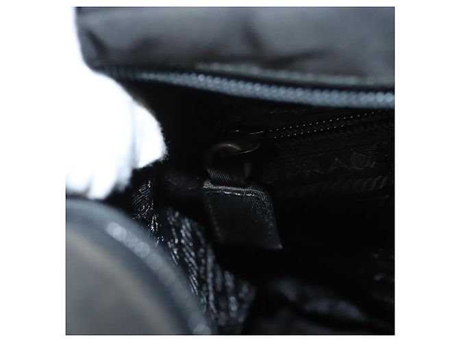 Borsa a spalla PRADA in nylon nero argento autentica bs26020 - vista 21