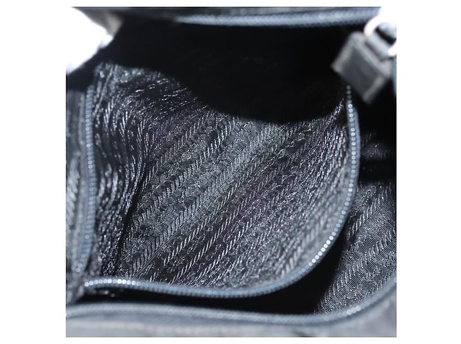 Borsa a spalla PRADA in nylon nero argento autentica bs26020 - vista 22