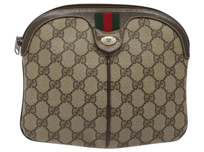 Bolsa de ombro GUCCI GG Supreme Web Sherry Line PVC Bege 904 02 047 Auth ep9173 Dourado - vista 13