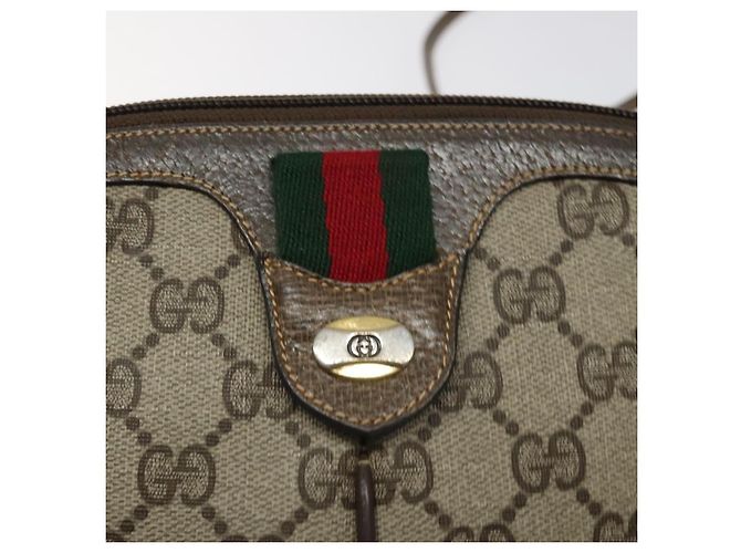 Bolsa de ombro GUCCI GG Supreme Web Sherry Line PVC Bege 904 02 047 Auth ep9173 Dourado - vista 18
