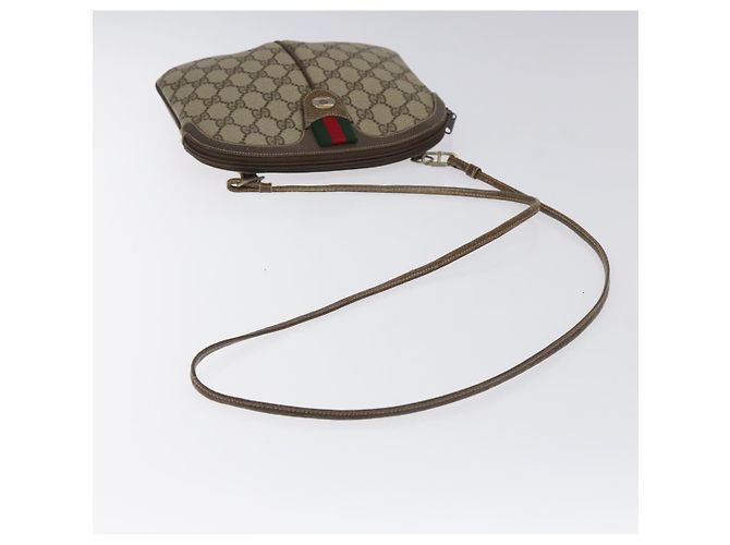 Bolsa de ombro GUCCI GG Supreme Web Sherry Line PVC Bege 904 02 047 Auth ep9173 Dourado - vista 7